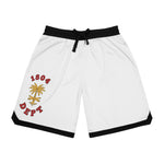 Load image into Gallery viewer, Rib Shorts 1804 Dept Basketball Design white
